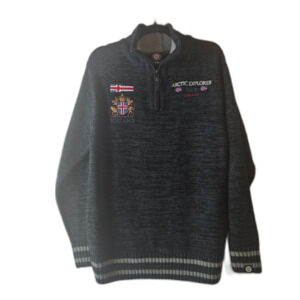 Icewear Icelandic Flag Thor Jumper Artic Explorer Club Men's Sz L Quarter Zip